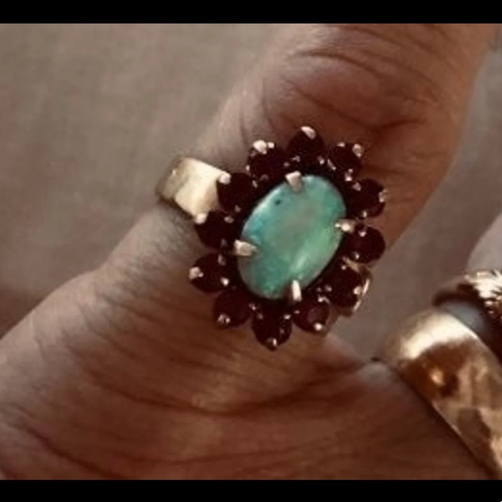 18k solid yellow gold Art Deco era opal ruby ring - Picture 11 of 11
